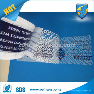 La muestra libre y la cinta de la garantía del diseño ofrecen la impresión impermeable del sello del cable de la cinta de la seguridad con el texto de encargo